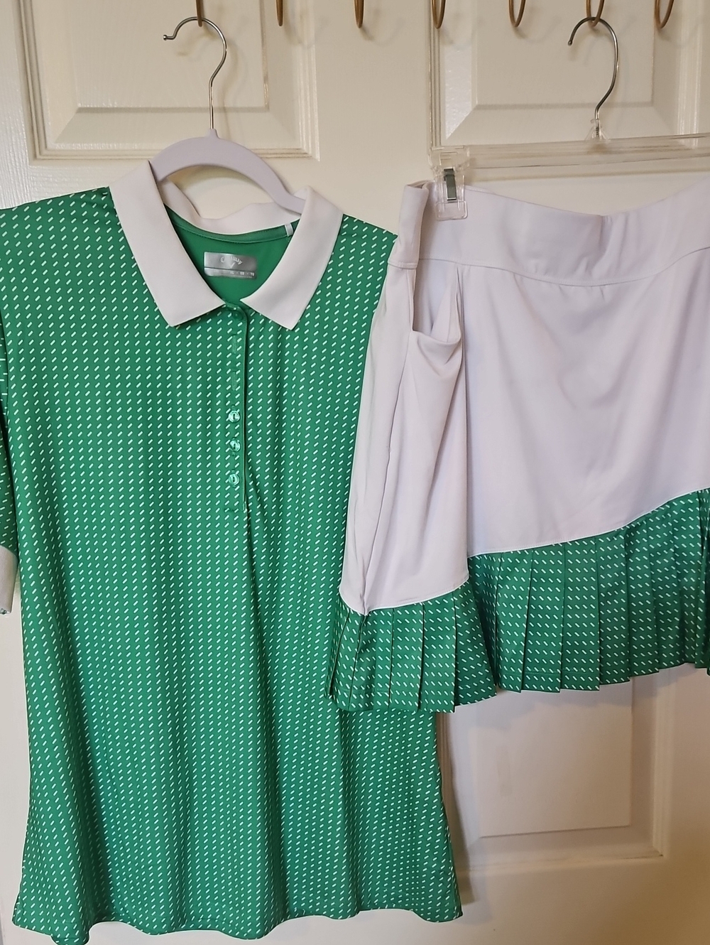 Callaway Golf Set Green Polka Dot Two-Piece Skort Set with White Collar